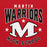 Close-up view of Martin High School Warriors Red Classic Unisex Hoodie 213