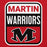 Close-up view of Martin High School Warriors Red Classic Unisex Hoodie 001