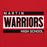 Close-up view of Martin High School Warriors Red Classic Unisex Hoodie 098