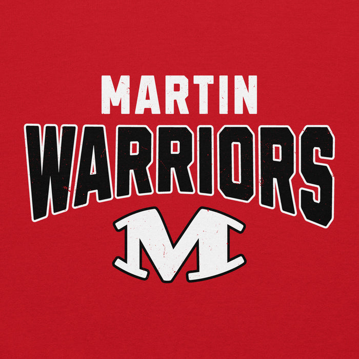 Close-up view of Martin High School Warriors Red Classic Unisex Hoodie 234