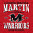 Close-up view of Martin High School Warriors Red Classic Unisex Hoodie 230