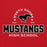 Close-up view of North Shore High School Mustangs Red Classic Unisex Hoodie 222
