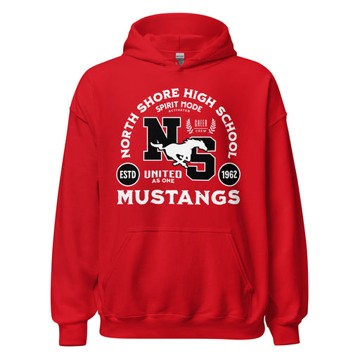North Shore High School Mustangs Red Classic Unisex Hoodie 208