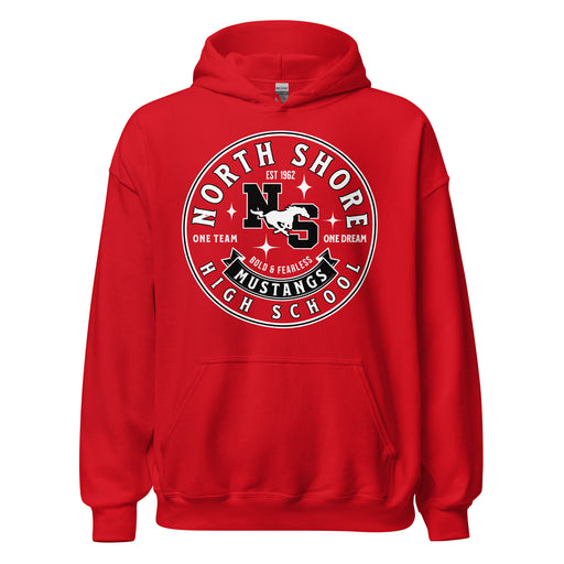 North Shore High School Mustangs Red Classic Unisex Hoodie 215