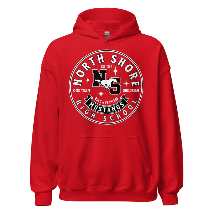 North Shore High School Mustangs Red Classic Unisex Hoodie 215