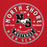 Close-up view of North Shore High School Mustangs Red Classic Unisex Hoodie 215