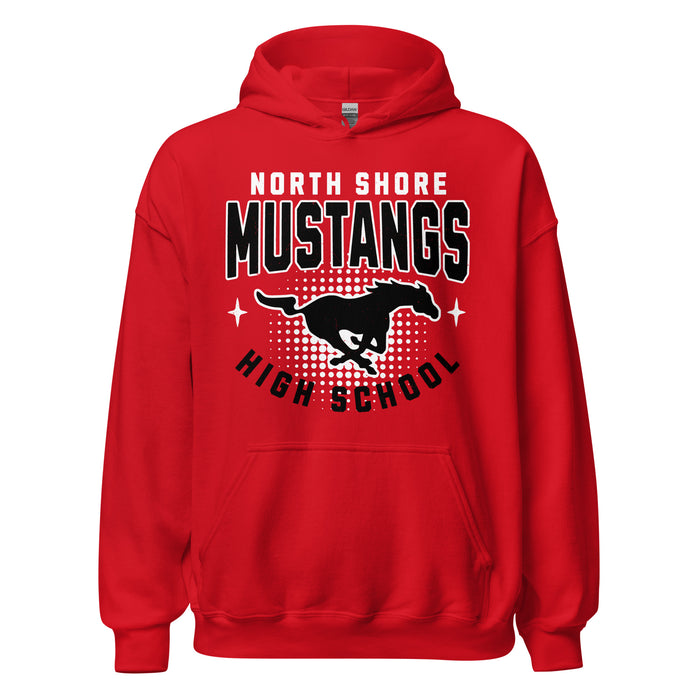 North Shore High School Mustangs Red Classic Unisex Hoodie 204