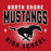 Close-up view of North Shore High School Mustangs Red Classic Unisex Hoodie 204
