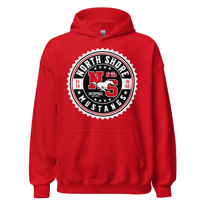 North Shore High School Mustangs Red Classic Unisex Hoodie 203