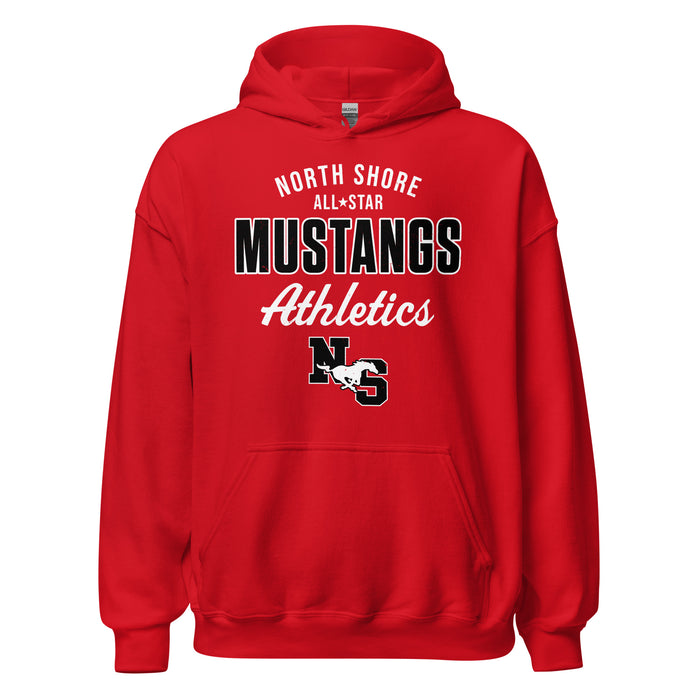 North Shore High School Mustangs Red Classic Unisex Hoodie 034