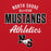 Close-up view of North Shore High School Mustangs Red Classic Unisex Hoodie 034