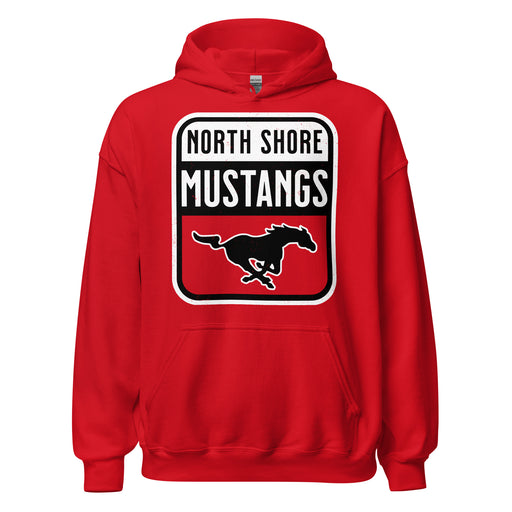 North Shore High School Mustangs Red Classic Unisex Hoodie 001