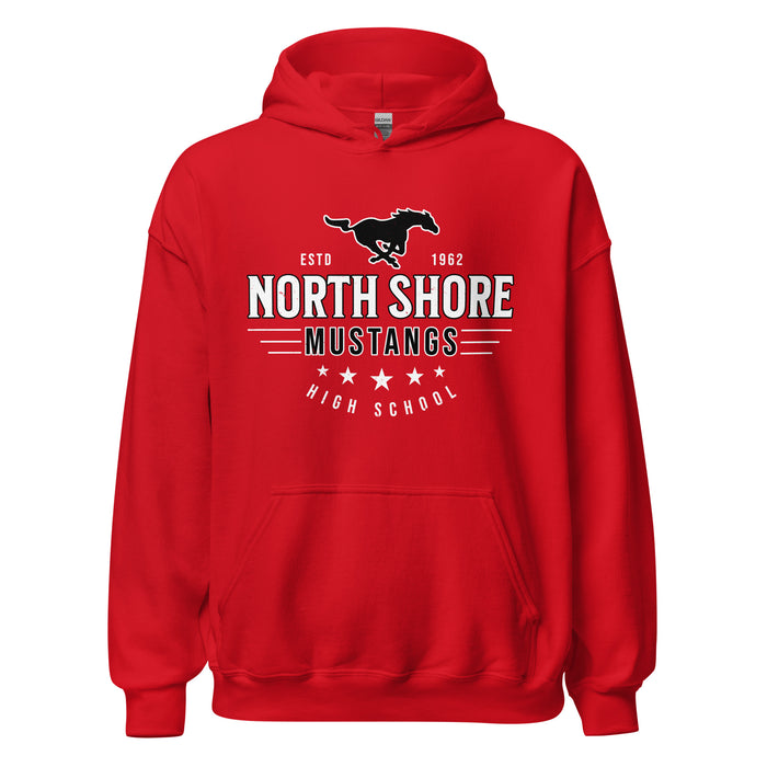 North Shore High School Mustangs Red Classic Unisex Hoodie 217