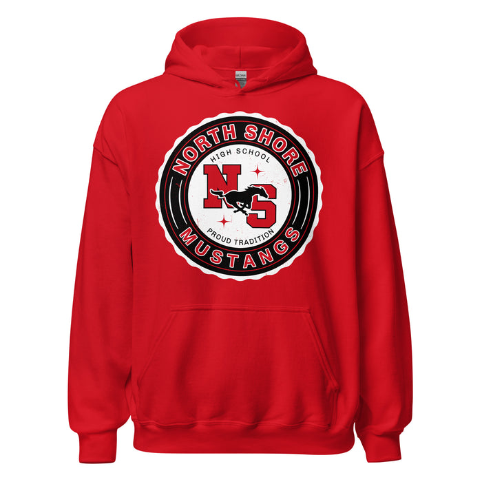 North Shore High School Mustangs Red Classic Unisex Hoodie 216