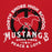 Close-up view of North Shore High School Mustangs Red Classic Unisex Hoodie 206