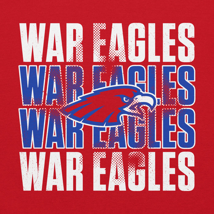 Close-up view of Oak Ridge High School War Eagles Red Classic Unisex Hoodie 233