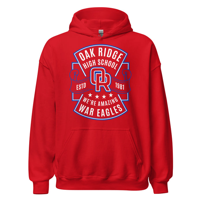 Oak Ridge High School War Eagles Red Classic Unisex Hoodie 207