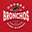 Close-up view of Odessa High School Bronchos Red Classic Unisex Hoodie 218