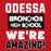 Close-up view of Odessa High School Bronchos Red Classic Unisex Hoodie 231