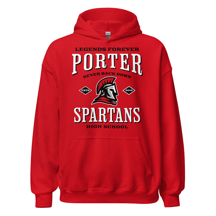 Porter High School Spartans Red Classic Unisex Hoodie 230