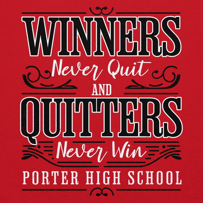 Motivational quote on a red background with 'Porter High School' text. - classic hoodie design 237