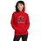 Woman wearing Porter High School Spartans Red Classic Unisex Hoodie 222