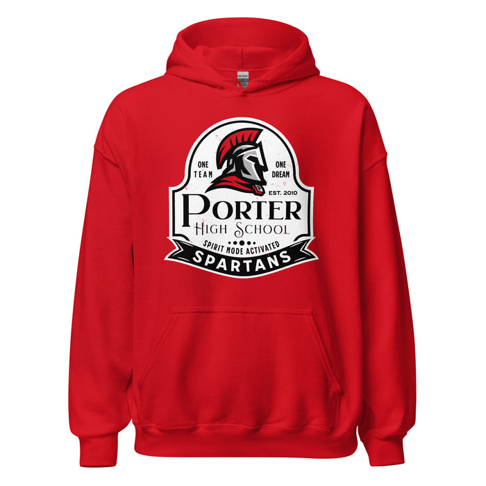 Porter High School Spartans Red Classic Unisex Hoodie 219