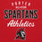 Close-up view of Porter High School Spartans Red Classic Unisex Hoodie 034