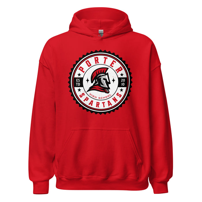 Porter High School Spartans Red Classic Unisex Hoodie 203