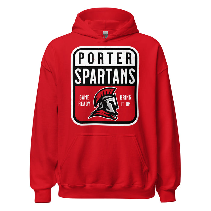 Porter High School Spartans Red Classic Unisex Hoodie 001