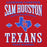 Close-up view of Sam Houston High School Texans Red Classic Unisex Hoodie 230