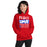 Woman wearing Sam Houston High School Texans Red Classic Unisex Hoodie 240