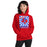 Woman wearing Sam Houston High School Texans Red Classic Unisex Hoodie 226