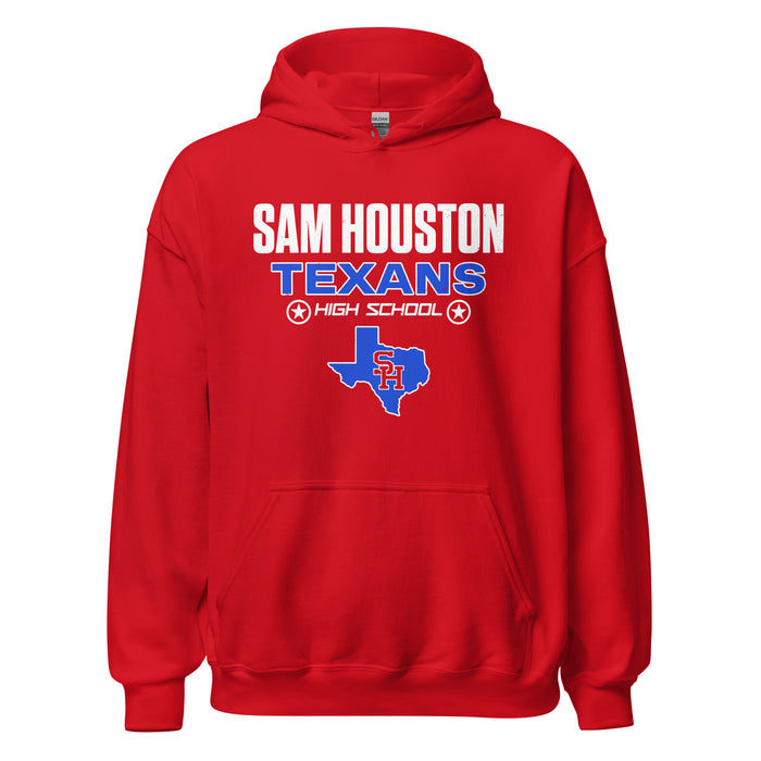 Sam Houston High School Texans Red Classic Unisex Hoodie 003