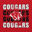 Close-up view of Tomball High School Cougars Red Classic Unisex Hoodie 233