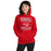 Woman wearing Tomball High School Cougars Red Classic Unisex Hoodie 230