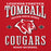 Close-up view of Tomball High School Cougars Red Classic Unisex Hoodie 230