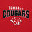 Close-up view of Tomball High School Cougars Red Classic Unisex Hoodie 234