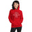 Woman wearing Tomball High School Cougars Red Classic Unisex Hoodie 201