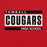Close-u view of Tomball High School Cougars Red Classic Unisex Hoodie 098