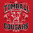 Close-up view of Tomball High School Cougars Red Classic Unisex Hoodie 012