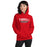 Woman wearing Tomball High School Cougars Red Classic Unisex Hoodie 021