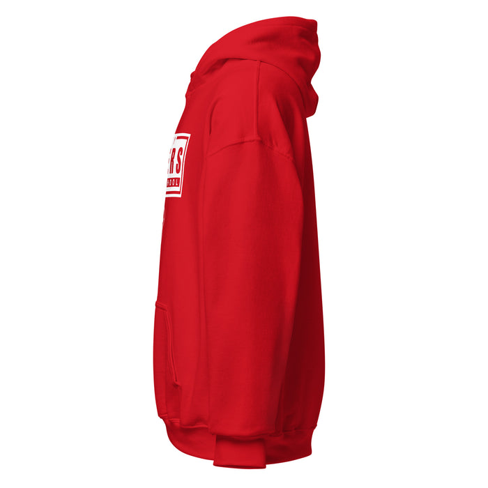Side view of Katy High School Tigers Red Classic Unisex Hoodie 049