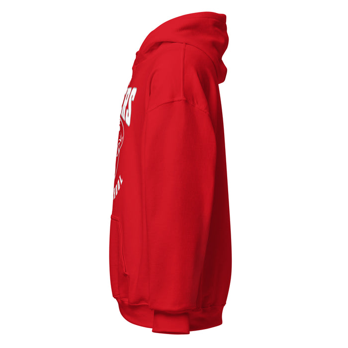 Side view of Katy High School Tigers Red Classic Unisex Hoodie 213