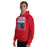 Man wearing Duncanville High School Panthers Red Classic Unisex Hoodie 001