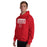 Man wearing Katy High School Tigers Red Classic Unisex Hoodie 049