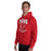 Man wearing Katy High School Tigers Red Classic Unisex Hoodie 213
