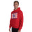 Man wearing Oak Ridge High School War Eagles Red Classic Unisex Hoodie 223