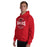 Man wearing Odessa High School Bronchos Red Classic Unisex Hoodie 218