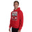 Man wearing Odessa High School Bronchos Red Classic Unisex Hoodie 001